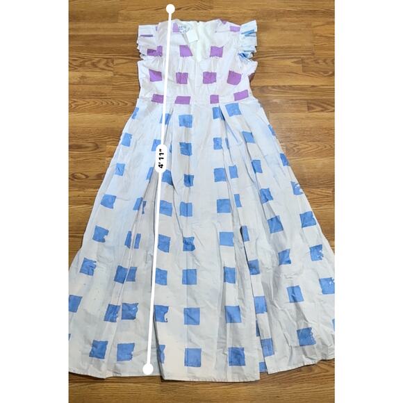 Busayo Ajala Square Batik hand Printed Cotton Maxi Dress size XXL/ US 18 - Picture 9 of 14